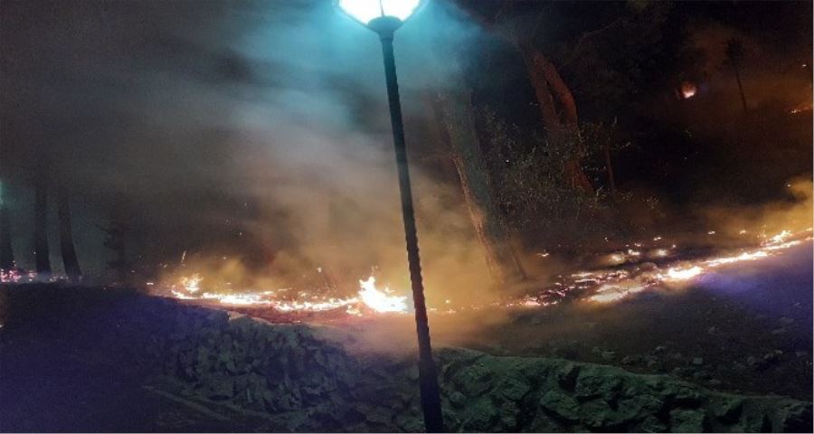 Tarihi Kozan Kalesi eteklerinde yangın çıktı
