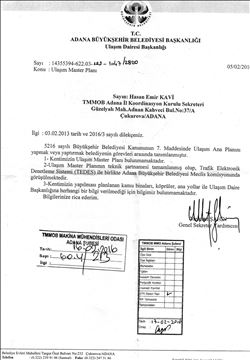  21.YÜZYILDA ADANA´NIN ULAŞIM MASTER PLANI  HALEN YOK