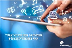 TÜRKİYE´DE HER 10 EVDEN 8´İNDE İNTERNET VAR