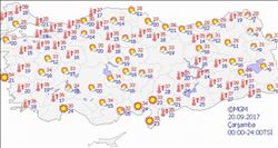 20 Eylül 2017 yurtta hava durumu
