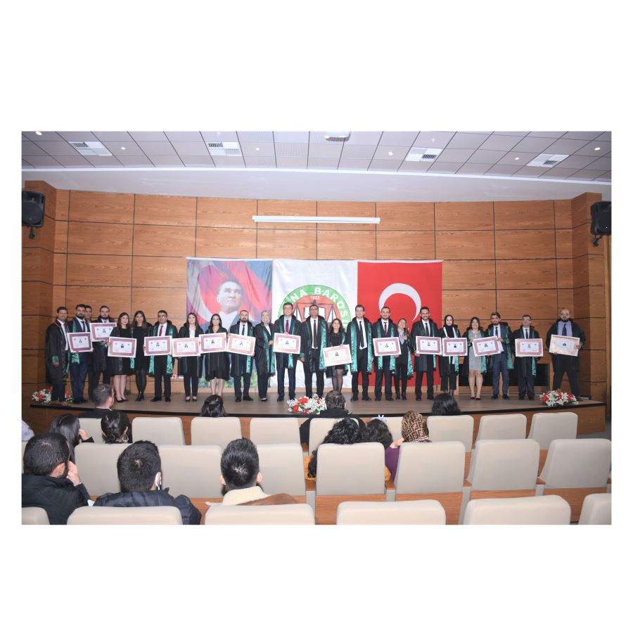 Adana Barosu’nda 19 stajyer avukat mesleğe adım attılar