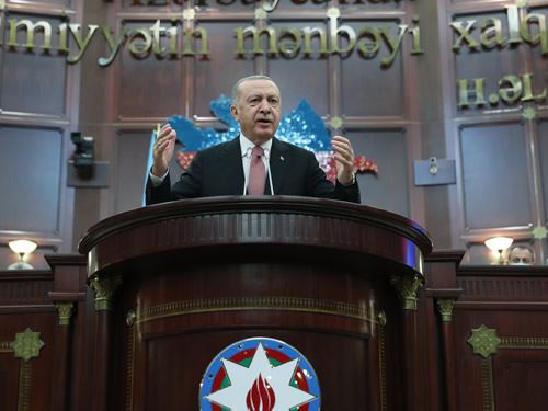Erdoğan Azerbaycan meclisinde konuştu