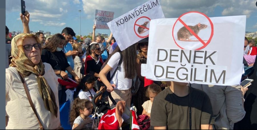 İstanbul’da Toplanan Aşı Karşıtlarından 